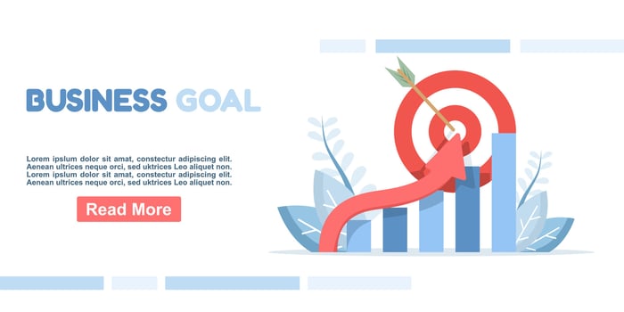 The concept of business goals. Establishing clear business objectives with the right target audience. Achieving goals or targets, achieving success, targets are indicated by arrows. vector