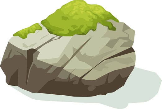 Moss On Old Gray Stone Illustration vector