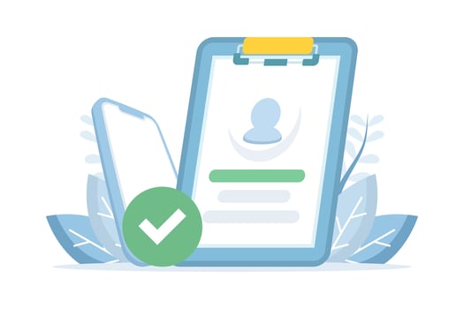 Successful account login. Successful account registration, new user account registration. Registration or application, online information registration. Online registration form. vector