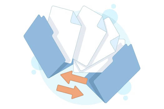 Illustration of file folders and arrows vector