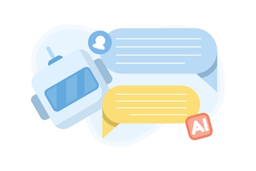 AI chatbot message interface illustration vector