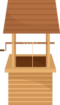 Wooden Water Well Drawn Icon vector