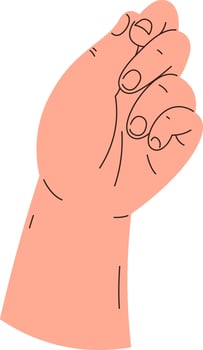 Hand Drawn Human Hand Flat Illustration vector
