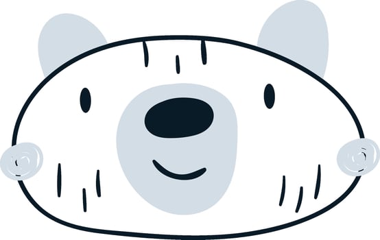 Childish Bear Head Illustration vector