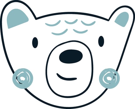 Childish Bear Head Drawn Icon vector