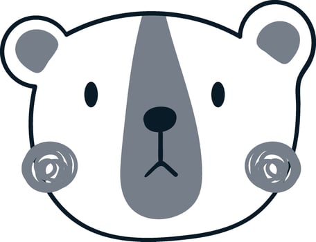Childish Bear Head Drawn vector