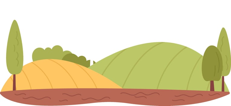 Field With Trees Landscape Flat Illustration Icon vector