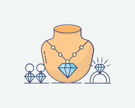 Exquisite Diamond Jewelry Collection Displayed Elegantly vector