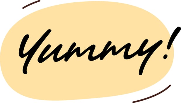 Yummy Lettering Sticker vector