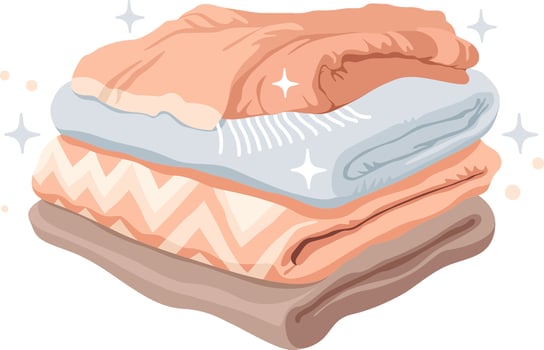 Folded Blankets Hygge Composition vector