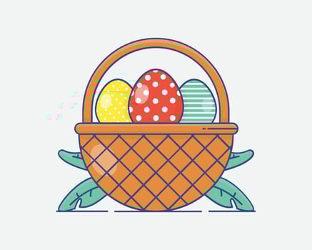 Easter Bunny Eggs Basket Festive Celebration Spring vector