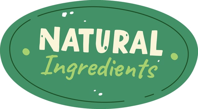 Natural Ingredients Lettering Banner vector