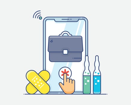 Digital Health and Medical Services Mobile App Technology vector