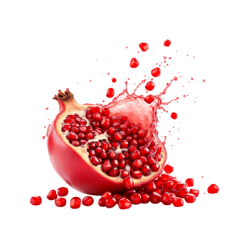 Juicy pomegranate bursting with seeds. Fresh, healthy, vibrant. png