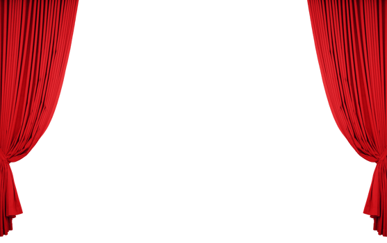 red curtains of performance isolated png