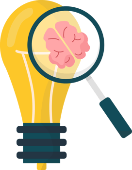 Brain Magnified in Light Bulb png