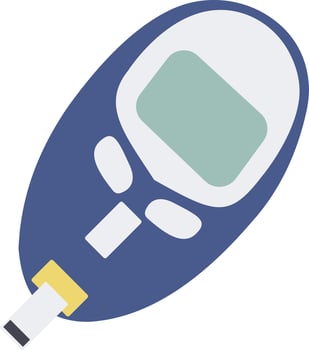 Blue and white blood glucose meter illustration vector