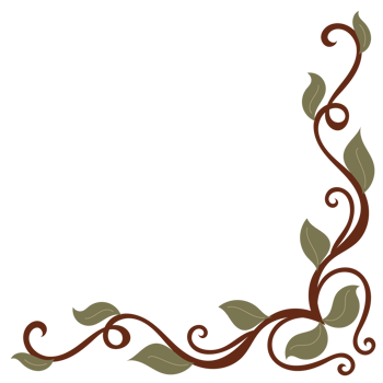 Rolled branches with leaves for decorating corners, worksheets, cards, camping. transparent background png