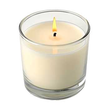 Lit Candle in Glass Jar Warm Light, Home Decor, Relaxation, Spa Ambiance, Still Life Transparent Background png