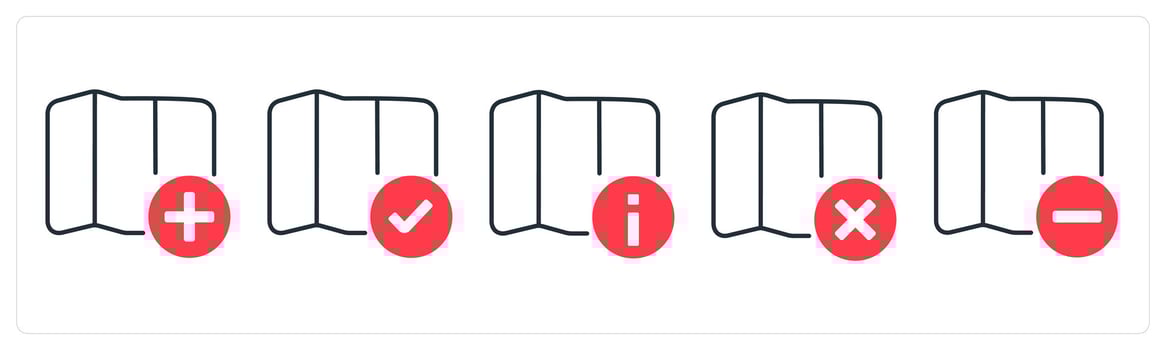A set of 5 mix icons as add location, map information in red color vector