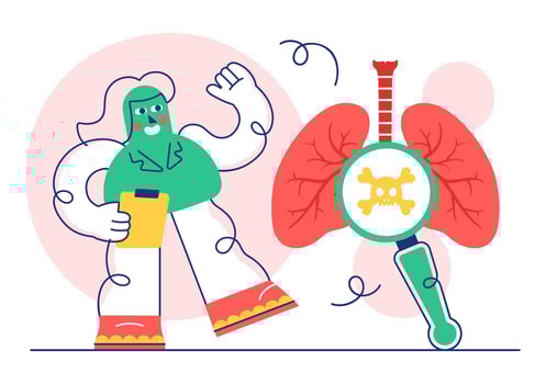 Human Lungs with Viral Infection and Inflammation Concept in Healthcare Illustration vector