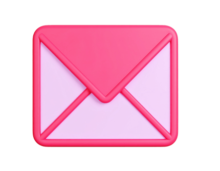 Pink stylish envelope message notification interface symbol on transparent background png