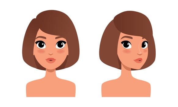 Cute Girl with Brown Hair, Pretty Young Woman Character Creation Detail, Female Person Avatar Cartoon Illustration vector