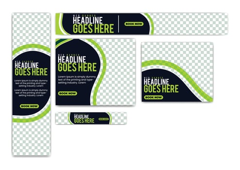 Customizable banner design templates for marketing vector