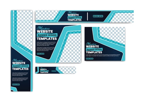 Modern website banner design templates vector