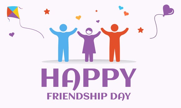 Happy friendship day. illustration of happy friendship day background poster with illustration. vector