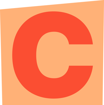 The letter c in orange and red png