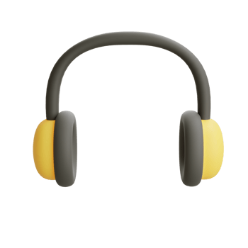 3D Headset with Yellow and Black Padding png