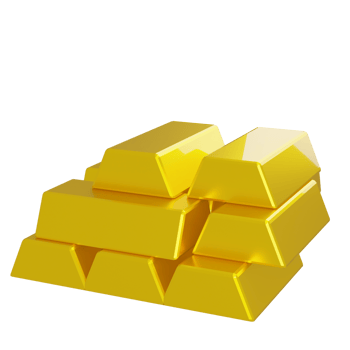 Pile of 3D Gold Bars for Finance or Wealth Concept png
