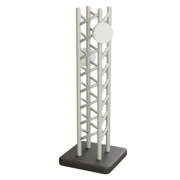 3D Telecommunication Tower for Signal Broadcast png
