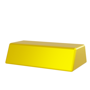Single Gold Bar Rendered in 3D Soft Style png