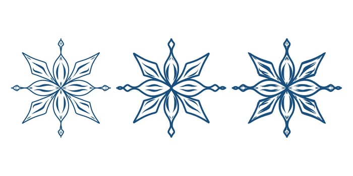 Stylized Star Set, Geometric Star Motif, Blue Elegant Celestial vector