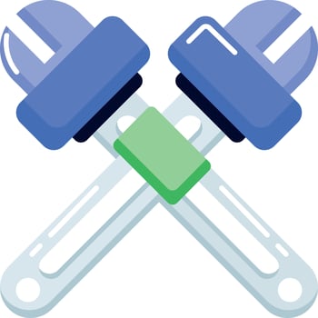 A flat style icon representing wrench vector