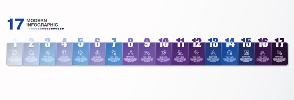 Infographic design 17 options or steps. Infographics business concept. vector