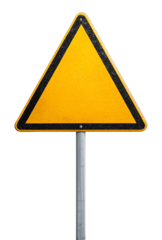 Blank Yellow Triangle Street Road Sign for Mockup Isolated on Transparent Background png