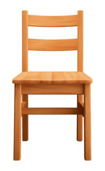 Simple Wooden Chair Front View Isolated on Transparent Background png