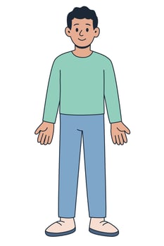 Male character in a neutral standing pose vector