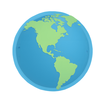 Earth globe showing continents and oceans png