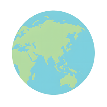 Earth Globe Icon View Showing Continents and Oceans png
