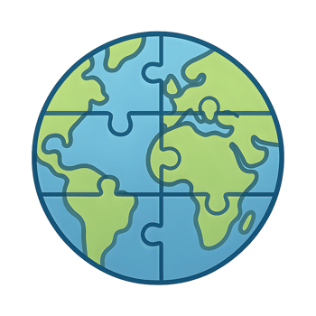 Earth Globe Puzzle Map for Education png