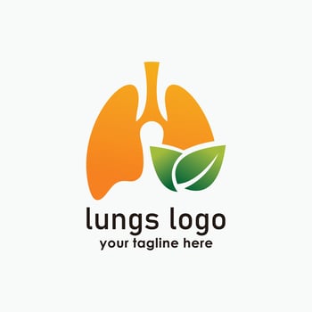 lungs and leaf logos design concept, herbal logos design, health icon vector