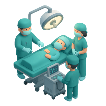 Medical Surgery Scene with Doctors and Patient png