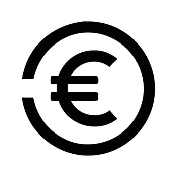 Bold Euro Symbol Isolated on White Background vector