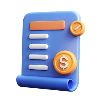 Finance report with coins stylized rendering on transparent background png