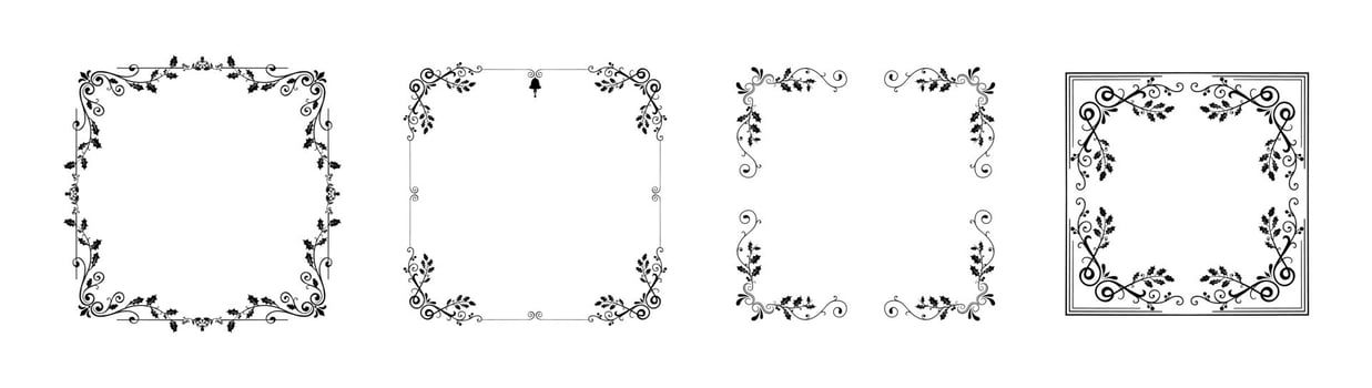 Decorative black and white frames vector