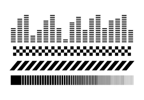 Shapes Retro and Futuristic Sound, Visual Elements vector
